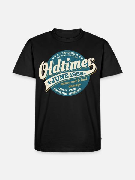 Oldtimer June 1986 | Birthday Gift - Men's Premium Organic T-Shirt - black