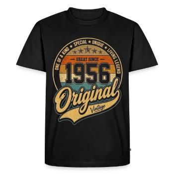 1956 Vintage Original 70th Birthday - Men's Premium Organic T-Shirt - black - Front - Nico (187cm)