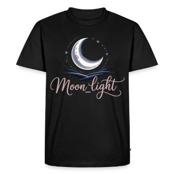 Moonlight Shirt with Crescent Moon – Mystical Night - Men's Premium Organic T-Shirt - black - Front - Nico (187cm)