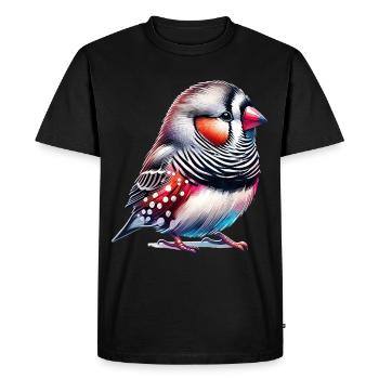 Motif du pinson zébré - T-shirt Premium bio Homme - noir - Devant - Nico (187cm)