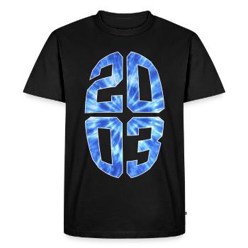 23 ANS 2003 23E ANNIVERSAIRE - T-shirt Premium bio Homme - noir - Devant - Nico (187cm)