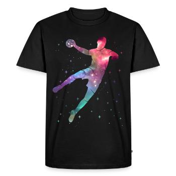 Handball Player Handball Player Space Boy Handball - Men's Premium Organic T-Shirt - black - Front - Nico (187cm)