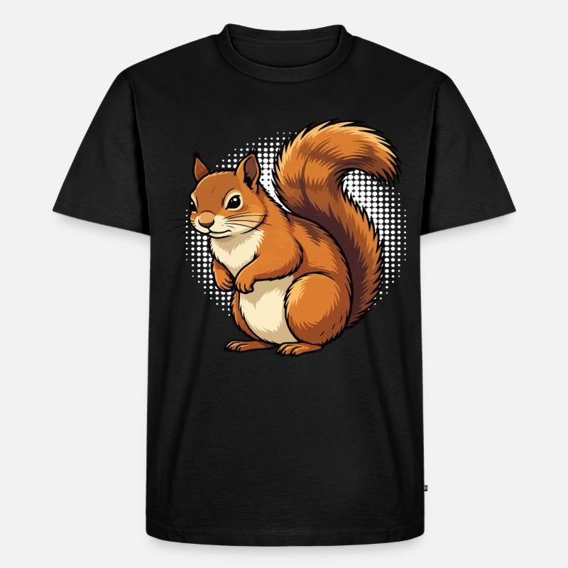 Eichhörnchen Eichhorn Eichhörnchenliebhaber Nager - Männer Premium Bio T-Shirt - Schwarz