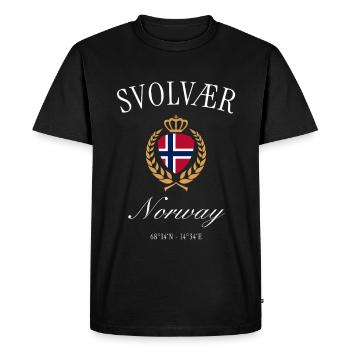 Couronne des armoiries de Norvège de Svolvær – Souvenir de voyage - T-shirt Premium bio Homme - noir - Devant - Nico (187cm)