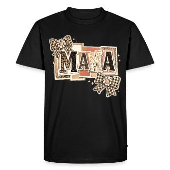 Mama Leopard and Bows | Mother's Day Gift - Men's Premium Organic T-Shirt - black - Front - Nico (187cm)