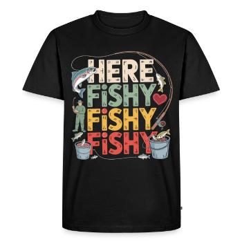 Voilà Chemise Poisson Poisson - Cadeau pour les pêcheurs - T-shirt Premium bio Homme - noir - Devant - Nico (187cm)