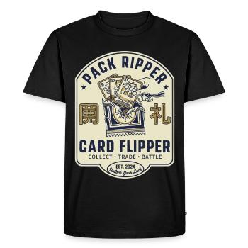 Pack Ripper Card Flipper Collect Trade Battle Crew - Men's Premium Organic T-Shirt - black - Front - Nico (187cm)