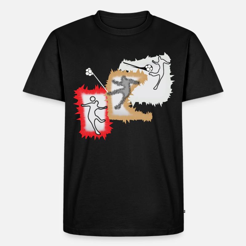 Dynamischer Ballspieler - Männer Premium Bio T-Shirt - Schwarz