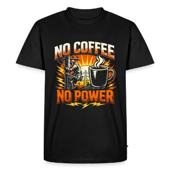 Beware of Lineman without coffee - Men's Premium Organic T-Shirt - black - Front - Nico (187cm)