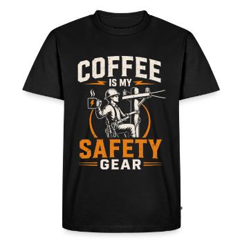 Coffee for fitters is my security - Men's Premium Organic T-Shirt - black - Front - Nico (187cm)
