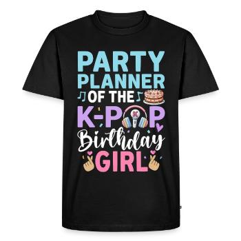 Party Planner Of The K Pop Birthday Girl - Men's Premium Organic T-Shirt - black - Front - Nico (187cm)