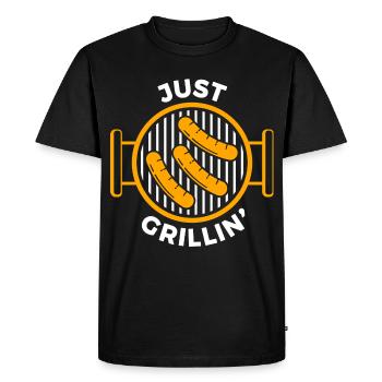 Juste griller des saucisses BBQ - T-shirt Premium bio Homme - noir - Devant - Nico (187cm)