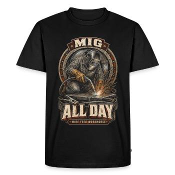 Welder Welding Specialist MIG All Day - Men's Premium Organic T-Shirt - black - Front - Nico (187cm)
