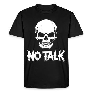 Skull No Talk - Men's Premium Organic T-Shirt - black - Front - Nico (187cm)