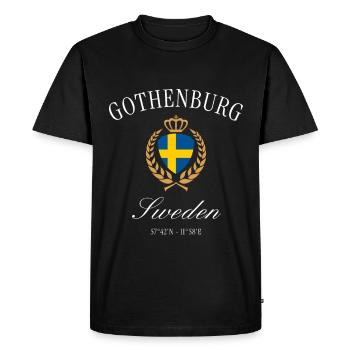 Couronne des armoiries de Göteborg Suède – Souvenir de voyage - T-shirt Premium bio Homme - noir - Devant - Nico (187cm)