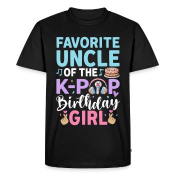 Oncle préféré de la fille d’anniversaire de la K-Pop - T-shirt Premium bio Homme - noir - Devant - Nico (187cm)