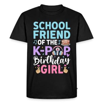 Amie d’école de la fille anniversaire de la K-Pop - T-shirt Premium bio Homme - noir - Devant - Nico (187cm)