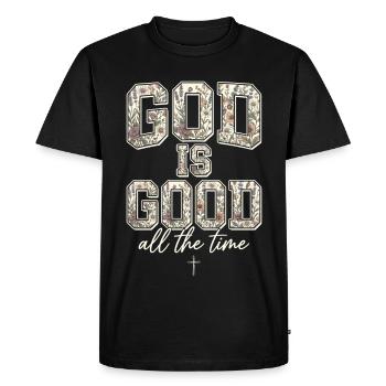 Dieu est bon tout le temps chrétien - T-shirt Premium bio Homme - noir - Devant - Nico (187cm)