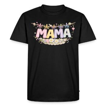 Mama Flowers & Pastel | Mother's Day Gift - Men's Premium Organic T-Shirt - black - Front - Nico (187cm)