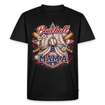 Baseball Mama Leopard | Sport and Mom Gift - Men's Premium Organic T-Shirt - black - Front - Nico (187cm)