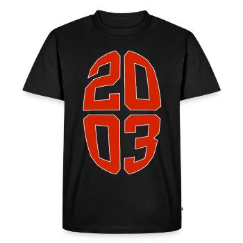 23 ANS 2003 23E ANNIVERSAIRE - T-shirt Premium bio Homme - noir - Devant - Nico (187cm)