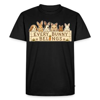 CHAQUE LAPIN APPARTIENT - T-shirt Premium bio Homme - noir - Devant - Nico (187cm)