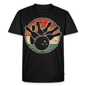 Retro Bowling Skittles with Ball for Skittles Club - Men's Premium Organic T-Shirt - black - Front - Nico (187cm)