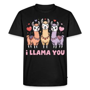 Retro Heart Valentine's Day Design Love - Men's Premium Organic T-Shirt - black - Front - Nico (187cm)