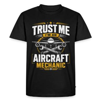 Aircraft Maintenance Technician Aviation Mechanics - Men's Premium Organic T-Shirt - black - Front - Nico (187cm)