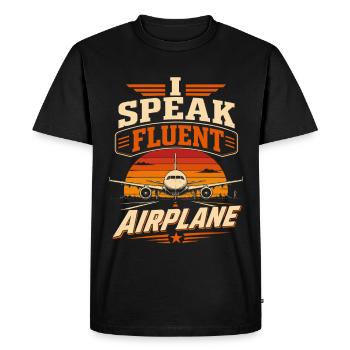 Aéronautique, mécanique, ingénierie et aéronautique - T-shirt Premium bio Homme - noir - Devant - Nico (187cm)