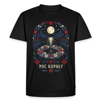 Noc Kupaly Wreath - Men's Premium Organic T-Shirt - black - Front - Nico (187cm)