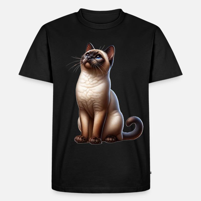 Siamkatze Siamese Cat - Männer Premium Bio T-Shirt - Schwarz