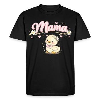 Mama Petit Caneton Mignon et Fleurs | Cadeau Maman - T-shirt Premium bio Homme - noir - Devant - Nico (187cm)