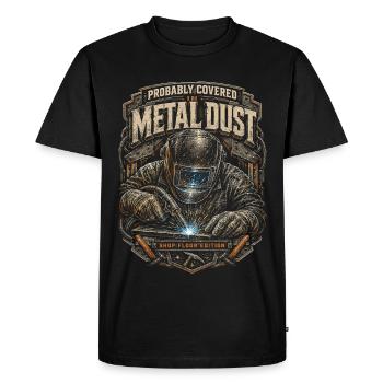 Welder Welding Professional Covered In Metal Dust - Men's Premium Organic T-Shirt - black - Front - Nico (187cm)