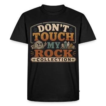 Géologue Ne Touche Pas à ma Collection de Roches - T-shirt Premium bio Homme - noir - Devant - Nico (187cm)
