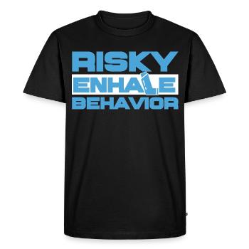 Asthma Asthmatic Risky Enhale Behavior - Men's Premium Organic T-Shirt - black - Front - Nico (187cm)