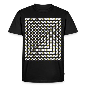 Bicycle Chain Pattern - Men's Premium Organic T-Shirt - black - Front - Nico (187cm)