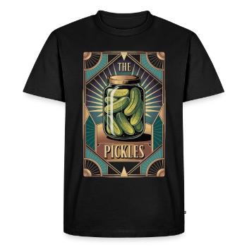 Cucumber T-Shirt in Tarot Style for Cucumber Lovers - Men's Premium Organic T-Shirt - black - Front - Nico (187cm)