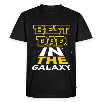 Meilleur Papa - Meilleur Papa de la Galaxie - T-shirt Premium bio Homme - noir - Devant - Nico (187cm)