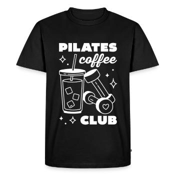Pilates and iced coffee latte club - Men's Premium Organic T-Shirt - black - Front - Nico (187cm)