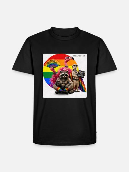 Berlin Pride 2026 LGBTQ Rainbow Design - Männer Premium Bio T-Shirt - Schwarz