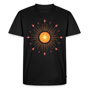 Étoile du solstice d’été – Symbole du soleil de Litha - T-shirt Premium bio Homme - noir - Devant - Nico (187cm)