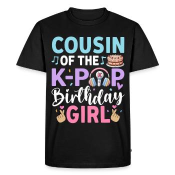 Cousin de la fille d’anniversaire de la K-Pop - T-shirt Premium bio Homme - noir - Devant - Nico (187cm)