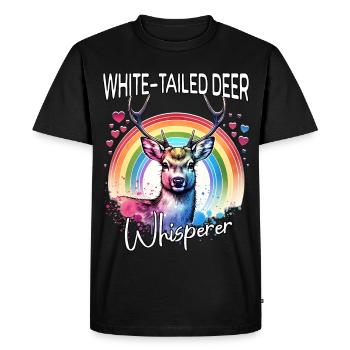 Whitetail Deer Whisperer - Men's Premium Organic T-Shirt - black - Front - Nico (187cm)