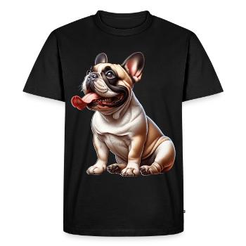 Bouledogue français - T-shirt Premium bio Homme - noir - Devant - Nico (187cm)