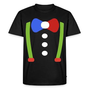 Jartelles, nœud papillon, Clown de Nerd Costume de Carnaval - T-shirt Premium bio Homme - noir - Devant - Nico (187cm)