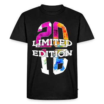 ÉDITION LIMITÉE 2016 10 ANS 10E ANNIVERSAIRE - T-shirt Premium bio Homme - noir - Devant - Nico (187cm)