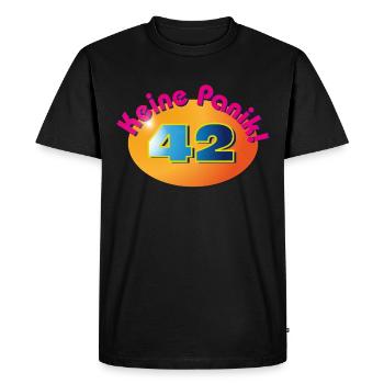 Ne paniquez pas ! 42 - T-shirt Premium bio Homme - noir - Devant - Nico (187cm)