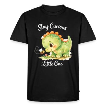 Stay Curious Little One – Watercolor Dino & Bee - Men's Premium Organic T-Shirt - black - Front - Nico (187cm)