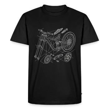 Vue de la géométrie en pente en montagne à la descente en vue - T-shirt Premium bio Homme - noir - Devant - Nico (187cm)